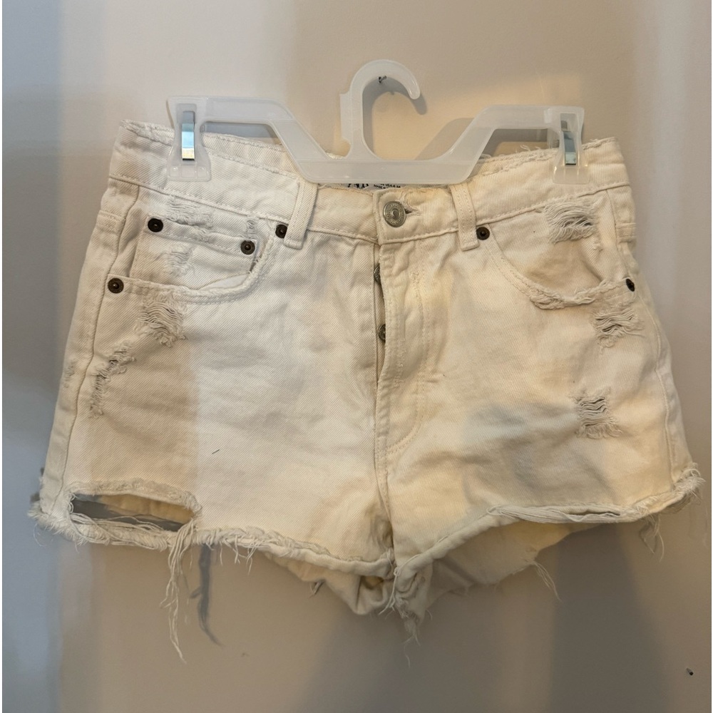 white denim shorts